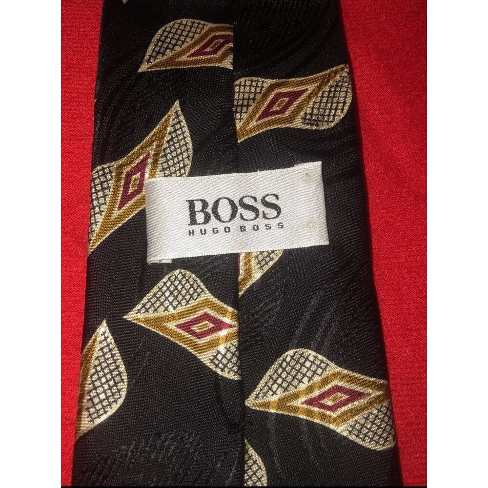 Hugo‎ Boss 100% Silk Abstract Print Designer men's Tie